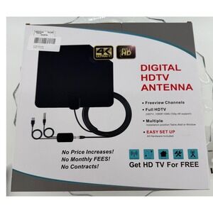 Digital HDTV Antenna 4K Ultra HD Full 1080p Signal Amplifier Indoor Black New
